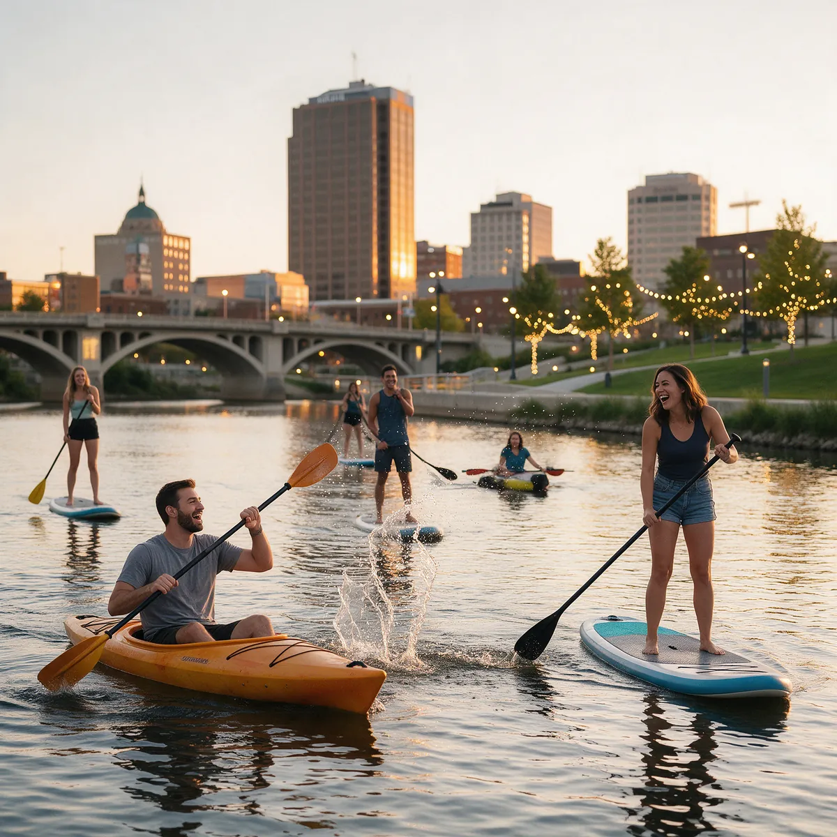 Paddling the rivers at golden hour